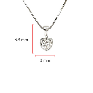 14K White Gold 0.20cttw Canadian Diamond Mezza Luna Necklace, 18"