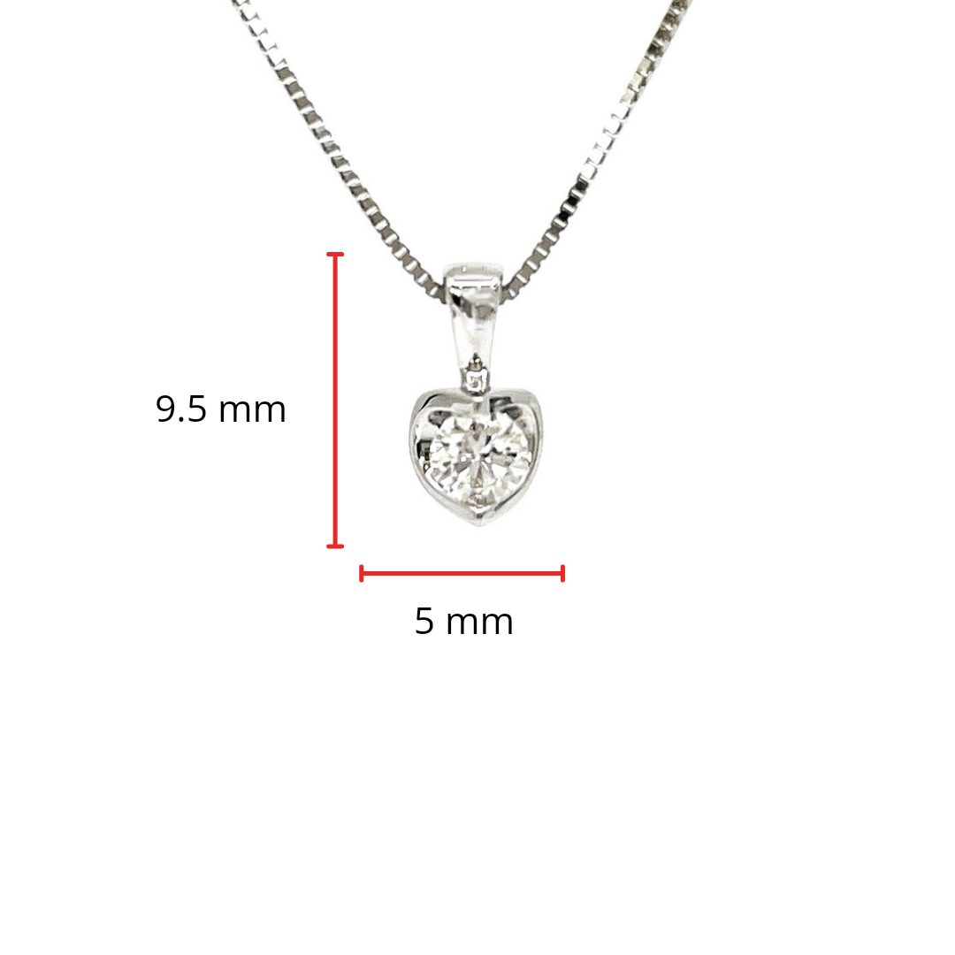 14K White Gold 0.20cttw Canadian Diamond Mezza Luna Necklace, 18&quot;