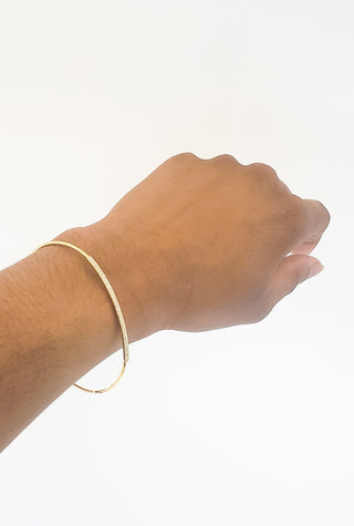 Brazalete de oro amarillo de 14 quilates con diamantes de 0,29 quilates