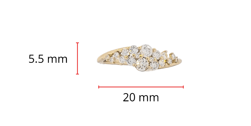 10K Yellow Gold Diamond 0.50cttw Ring, Size 6.5