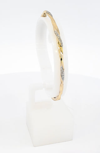 Brazalete de diamantes de 0,17 quilates en oro amarillo de 10 quilates, 7"