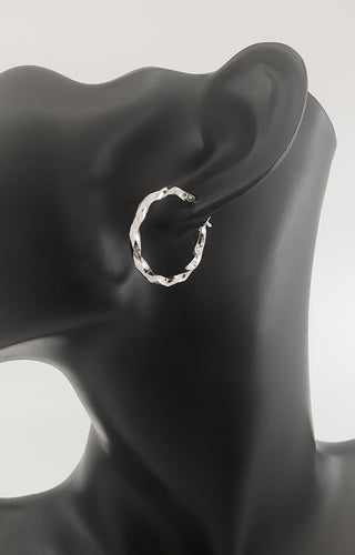 10K White Gold 27mm Earrings