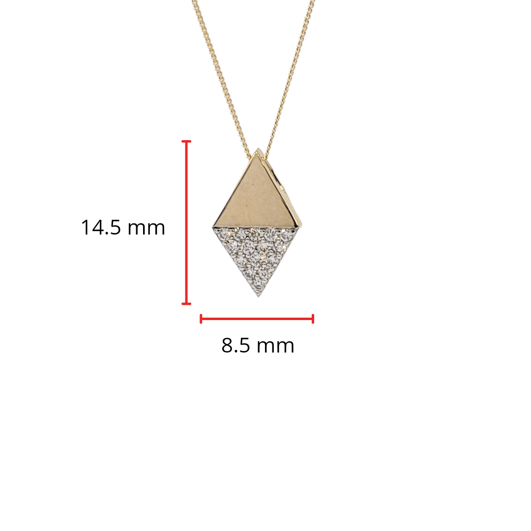 10K Yellow Gold 0.15cttw Diamond Pendant, 18&quot;