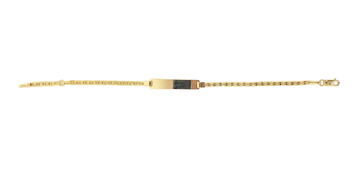 10K Yellow Gold Bracelet with Engravable Plate, 5.25-6.0&quot;