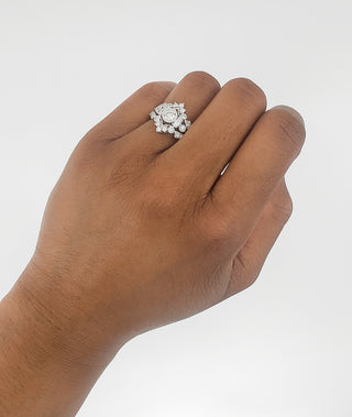 Anillo de oro blanco de 14 quilates con diamantes de 0,75 quilates, talla 6