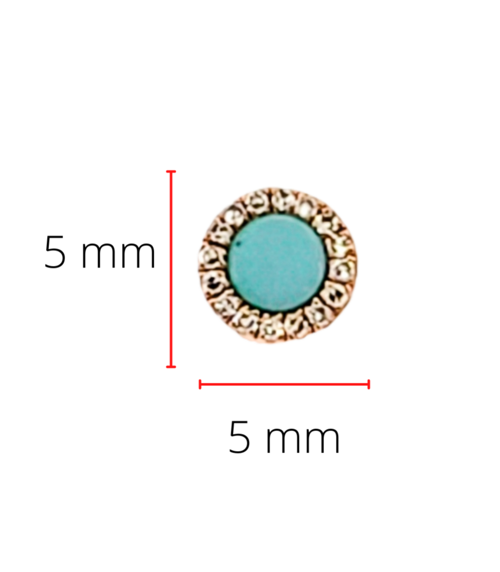 14K Rose Gold 0.12cttw Turquoise and 0.09cttw Diamond Earrings