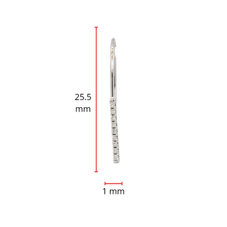 Aretes colgantes de diamantes de 0,09 quilates en oro blanco de 14 quilates