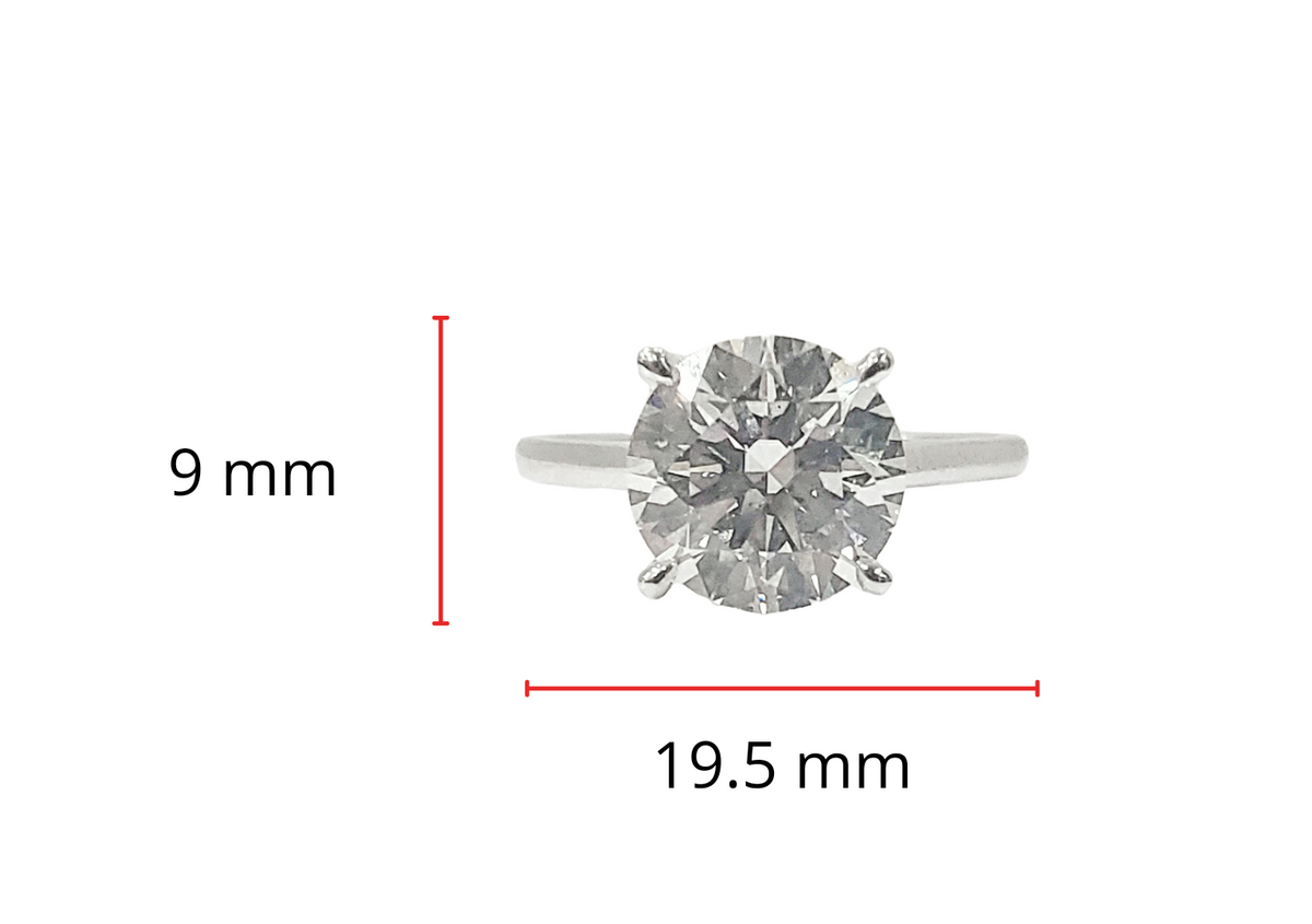 14K Gold 3.03cttw Lab Grown Round Brilliant Cut Diamond Ring