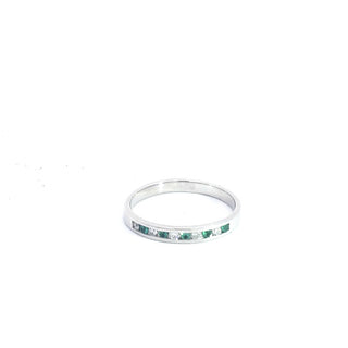 Anillo de diamantes y zafiro en oro amarillo de 14 quilates - Talla 6