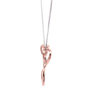 Colgante de corazón/infinito con diamantes de 0,04 quilates en oro rosa de 10 quilates, 18"