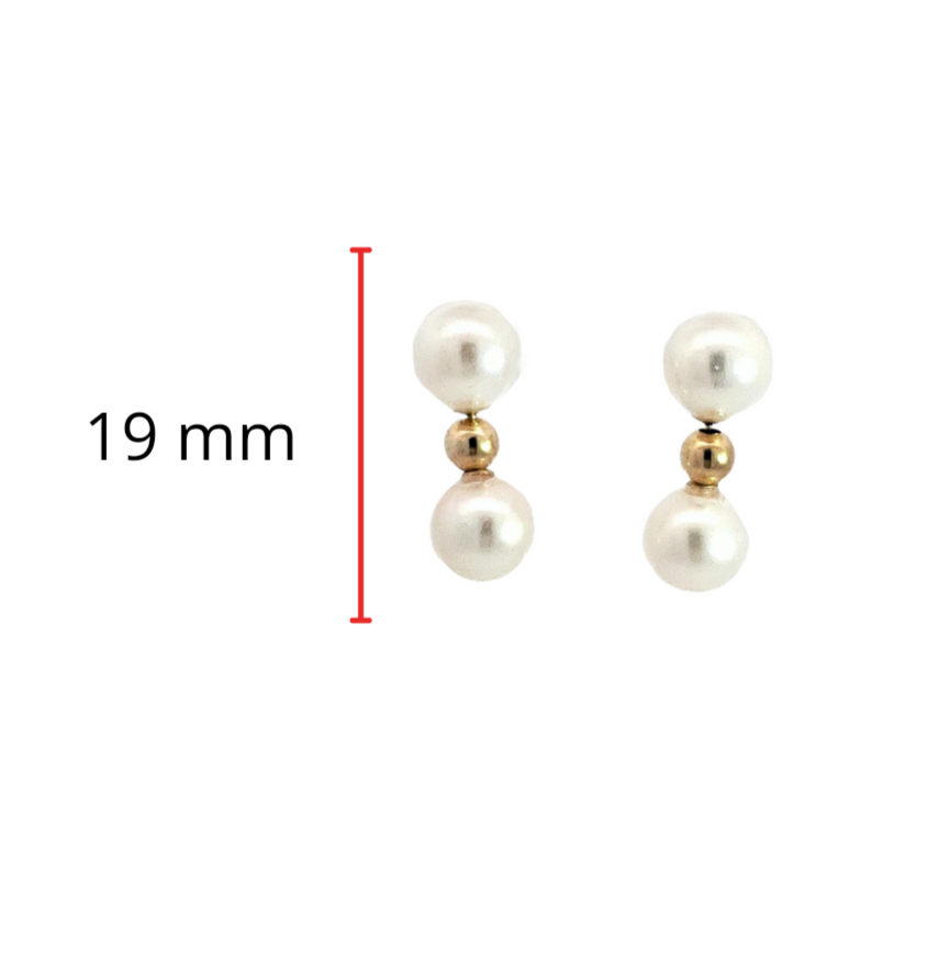 14K Yellow Gold 7-7.5mm Cultured Pearl Earring