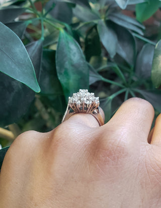 Anillo de diamantes de 1,95 quilates en oro blanco de 14 quilates, talla 6,5