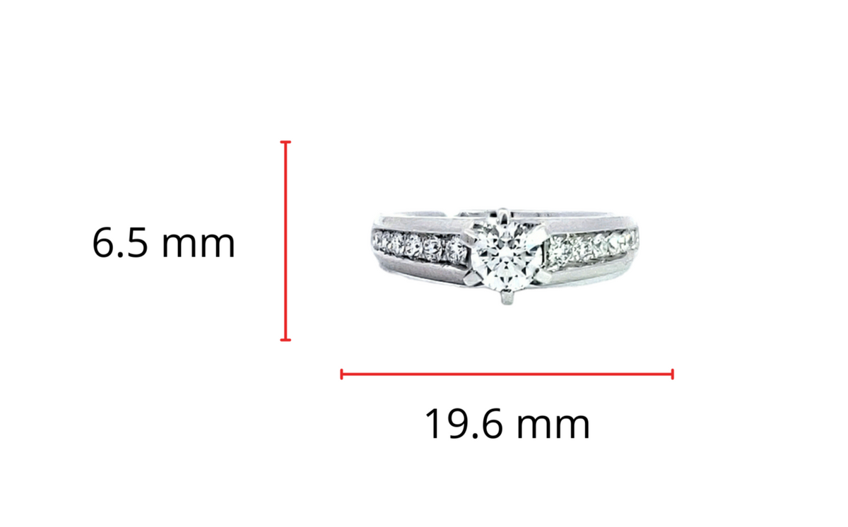 14K White Gold 0.71cttw Round Brilliant Cut Diamond Engagement Ring