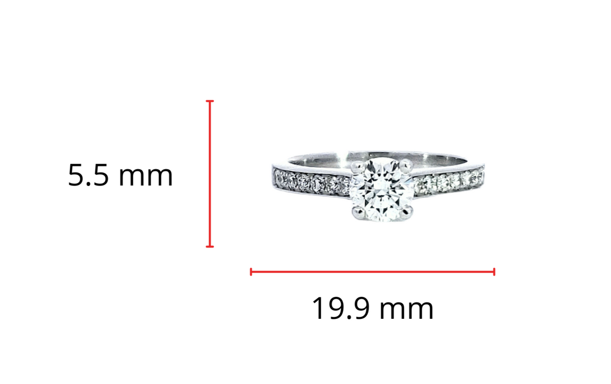 14K White Gold 0.94cttw Round Brilliant Cut Diamond Engagement Ring