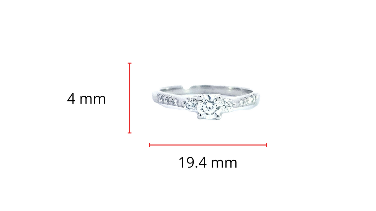 14K White Gold 0.42cttw Round Brilliant Cut Diamond Engagement Ring