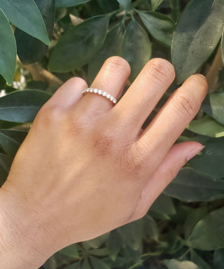 Anillo de oro amarillo de 14 quilates con diamantes cultivados en laboratorio de 0,50 quilates