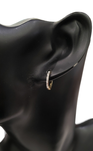 Pendientes tipo argolla/huggie con diamantes de 0,05 quilates en oro amarillo de 10 quilates
