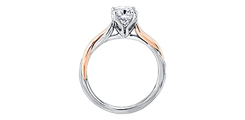 18K White &amp; Rose Gold 0.60cttw Canadian Diamond Engagement Ring, size 6.5