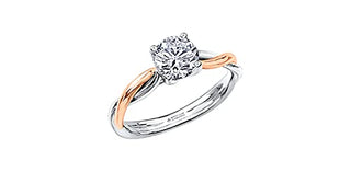 18K White & Rose Gold 0.60cttw Canadian Diamond Engagement Ring