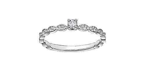 10K White Gold 0.08cttw Diamond Engagment / Promise Ring, size 6.5