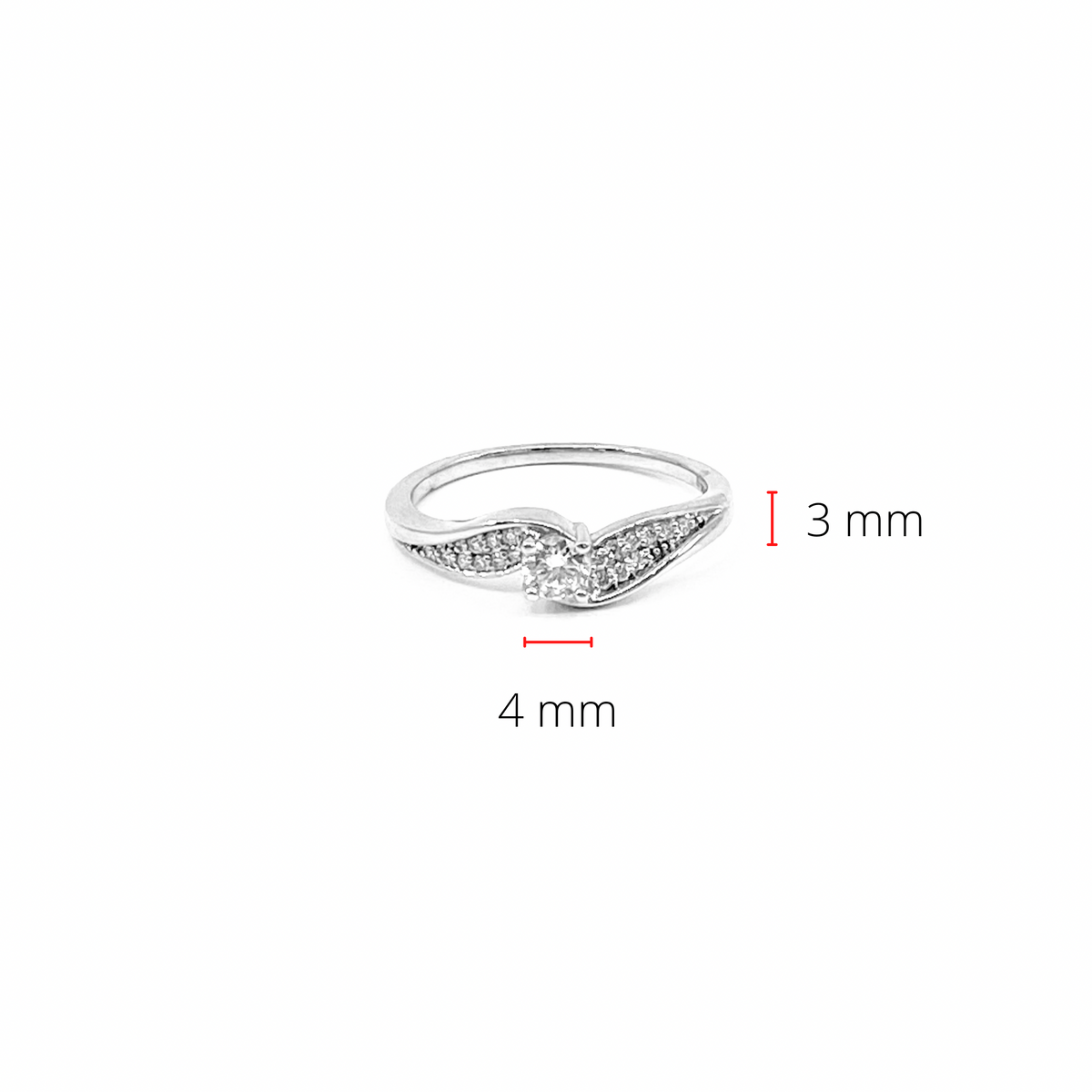 10K White Gold 0.25cttw Canadian Diamond Engagement Ring, size 6.5