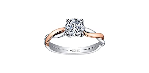 18K White &amp; Rose Gold 0.60cttw Canadian Diamond Engagement Ring, size 6.5