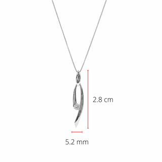 Collar de diamantes canadienses de 0,12 quilates en oro blanco de 10 quilates, 18"