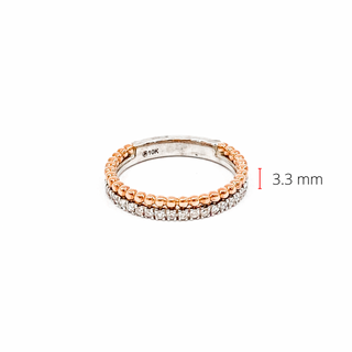 10K Rose & White Gold 0.30cttw Diamond Band, size 6.5