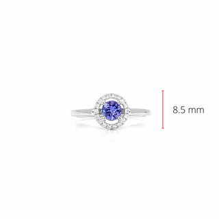 10K White Gold 0.42cttw Tanzanite and 0.10cttw Diamond Ring, size 6.5
