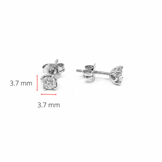 Aretes de diamantes canadienses de 0,25 quilates en oro blanco de 14 quilates
