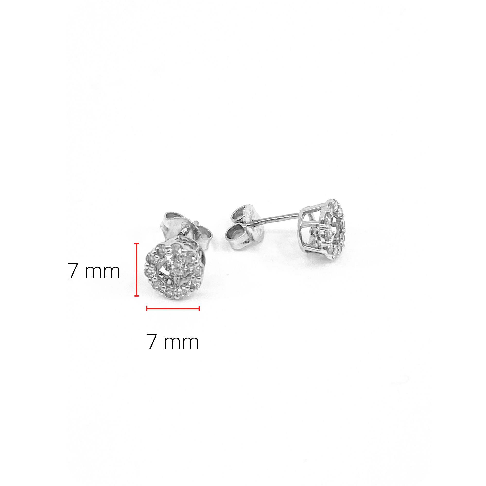 10K White Gold 0.50cttw Diamond Halo Pulse Earrings