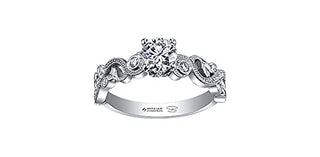 Anillo de compromiso de diamantes canadienses de 0,50 quilates en oro blanco de 18 quilates, talla 6,5