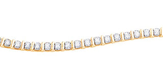Brazalete de tenis con diamantes de 2,00 quilates en oro amarillo de 10 quilates, 7"
