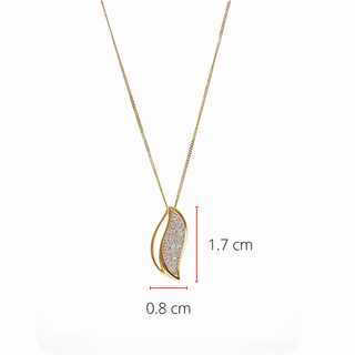 Colgante con pavé de diamantes de 0,06 quilates en oro amarillo de 10 quilates, 18"