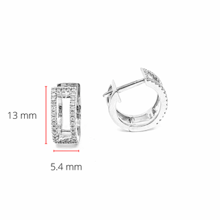 Aretes de diamantes con bisagras Huggie de aro de 0,20 quilates en oro blanco de 10 quilates