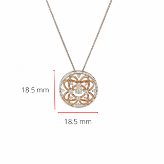 Colgante de diamantes de 0,35 quilates en oro blanco y rosa de 10 quilates, 18"
