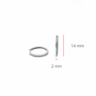 Pendientes tipo argolla con bisagras Huggie de oro blanco de 10 quilates con diamantes de 0,05 quilates