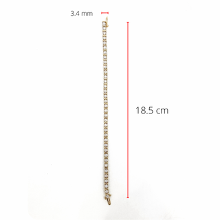 Brazalete de tenis con diamantes de 1,00 quilates en oro amarillo de 10 quilates, 7"