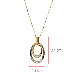 Colgante de diamante canadiense de 0,10 quilates en oro blanco y amarillo de 10 quilates, 18"