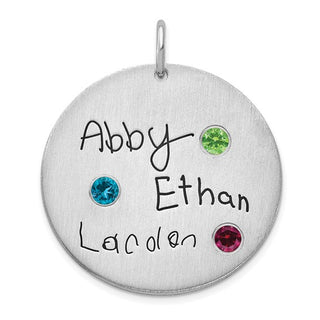 Colgante de plata de ley con piedras de nacimiento de cristal (hasta 3 nombres y piedras de nacimiento) 