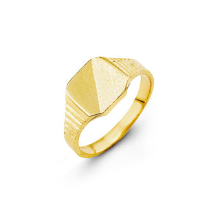 Anillo de sello para bebé de oro amarillo de 10 quilates, tamaño 1,5