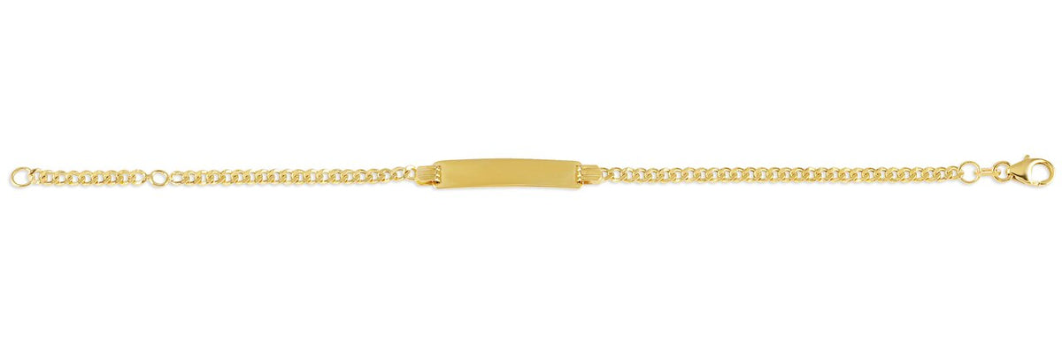 10K Yellow Gold Bracelet with Engravable Plate, 5.25-6.0&quot;