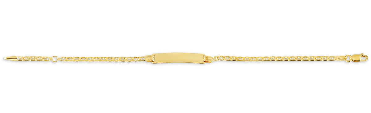 10K Yellow Gold Bracelet with Engravable Plate, 5.25-6.0&quot;