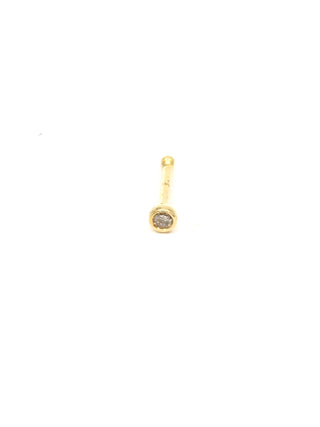 Pendientes para nariz con engaste de bisel de diamantes de oro amarillo de 14 quilates de 0,03 quilates 
