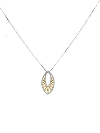 Colgante de diamantes de 0,25 quilates en oro blanco y amarillo de 10 quilates, 18"