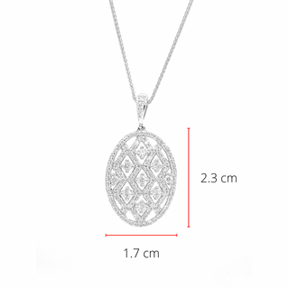 10K White Gold 1.00cttw Diamond Pendant, 18"