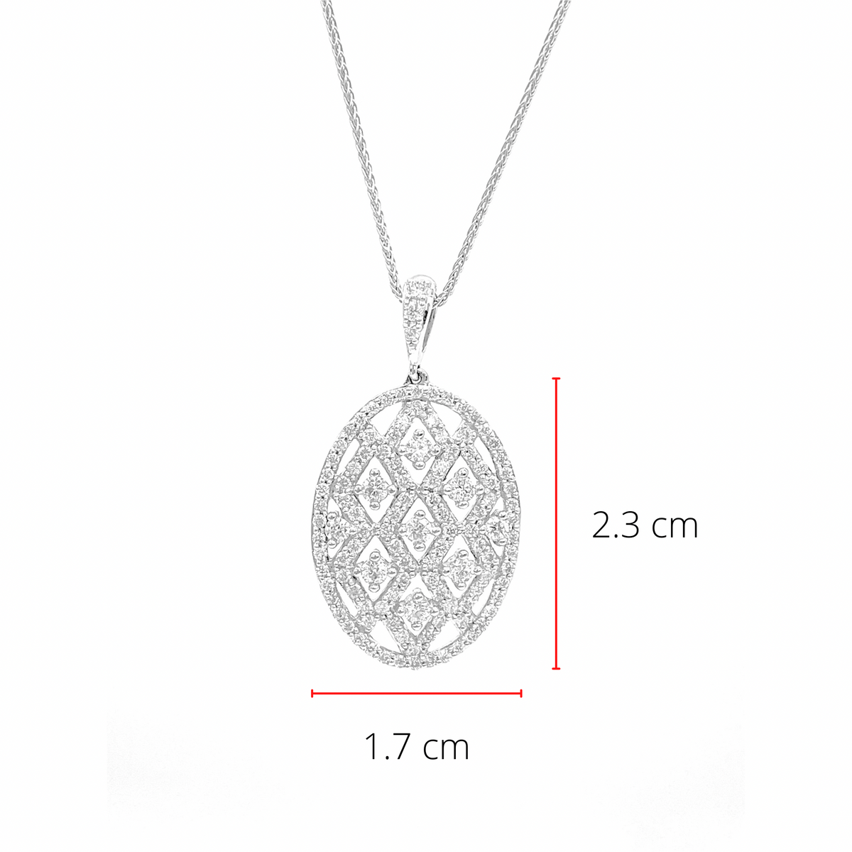 10K White Gold 1.00cttw Diamond Pendant, 18&quot;