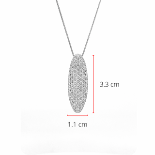 Colgante con pavé de diamantes de 2,11 quilates en oro blanco de 10 quilates, 18"