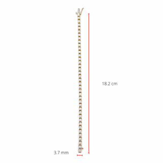 Brazalete de tenis con diamantes de 1,50 quilates en oro amarillo de 10 quilates, 7"