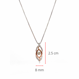 Colgante de plata de ley y oro rosa de 10 quilates con diamantes de 0,231 quilates, 18"